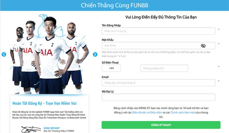 Cược ngay với Fun88 như thế nào? Hướng dẫn chi tiết 3 Đăng ký Fun88 để tham gia cá cược trực tuyến
